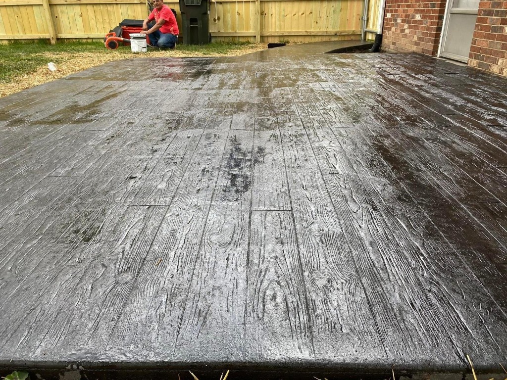 Decorative Stamped Concrete work site by Oscar Concrete
